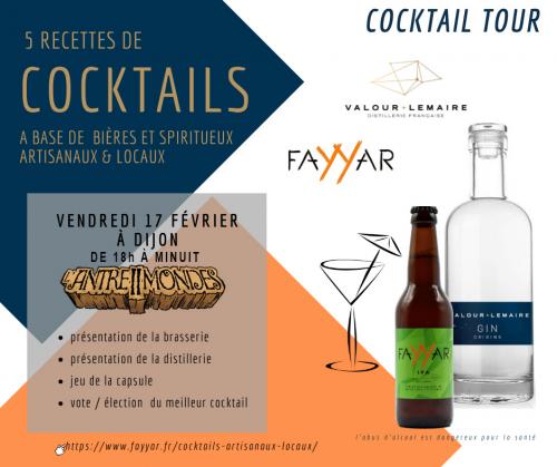 Cocktail Tour avec la Brasserie Fayyar et la distillerie Valour-Lemaire